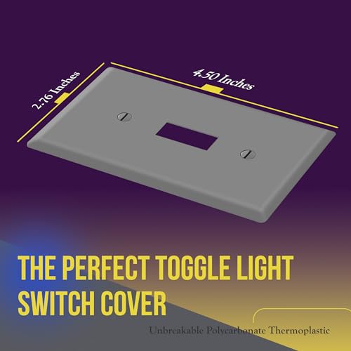 ENERLITES Light Switch Cover Plate for Toggle Wall Switch, 1 Pack, Gray - color: Gray, size: 1 Pack