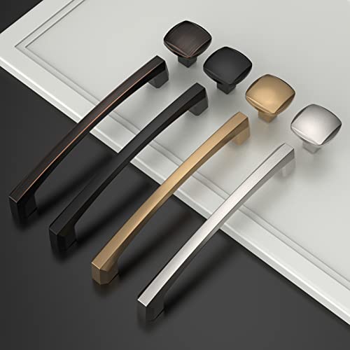 Asidrama 10 Pack 5 inch Brushed Satin Nickel Kitchen Cabinet Handles - color: Brushed Satin Nickel, size: 5" Hole Center(128mm)
