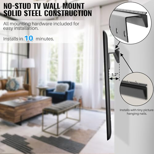 2-Pair No Stud TV Wall Mount for 32-75“ TVs Hold 150Lbs, Max VESA 600x400mm - size: Fit 32 to 75 inches TVs, style: 2 SET