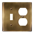 ENERLITES Combination Toggle & Duplex Metal Wall Plate, Antique Brass - color: Antique Brass, size: Standard Size