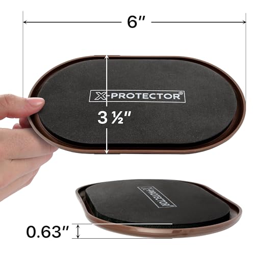 X-Protector Furniture Sliders for Carpet - 4 PCS 6" x 3 1/2" Moving Pads - size: 4 PCS 6" x 3.5", For Carpet