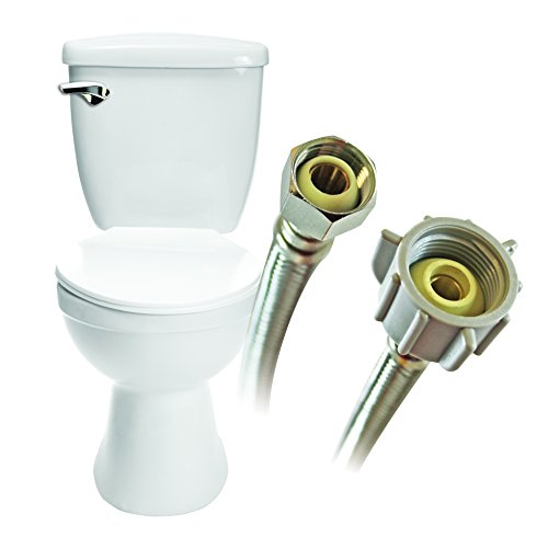Fluidmaster B3T16 Toilet Connector, Braided Stainless Steel - 1/2 Female Compression Thread x 7/8 Ballcock Thread, 16-Inch Length - size: 1 Count (Pack of 1)