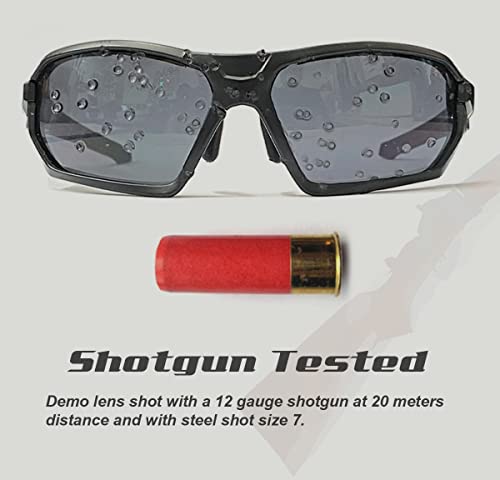 HTS HUNTERSKY Ballistic Tactical ANSI Z87.1+ Impact Protection Anti Fog Shooting Glasses Military Grade Airsoft Range - color: S Black Clear