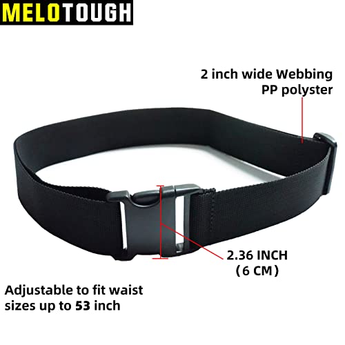 MELOTOUGH Tool Web Work Belt Buckle 2" inch Wide belt Black Simple Style for Woodworkers and Contractors (one size fits all)
