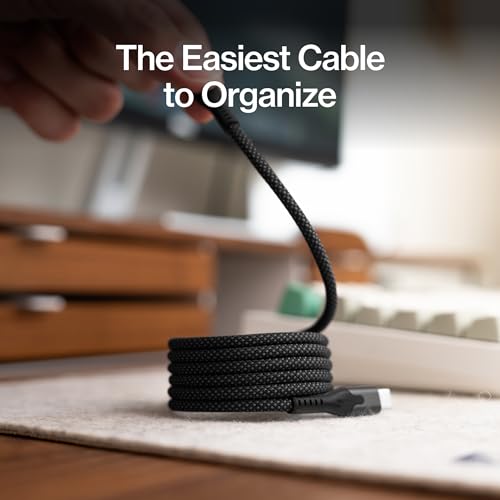 Statik MagStack Pro USB C to USB C Coiling Magnetic Charging Cable,100W | Nylon Braided Tangle-Free Design, Magnetic Coiling, Data Transfer, Compatible with iPhone & Android, 6FT Black, 5 Pack - color: Black, size: 6ft (5 Pack), style: USB-C to USB-C