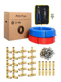 EFIELD 1/2 Inch 2x 300 ft Pex-b Pipe Red and Blue(600ft in Total) - size: 1/2 inch, 2x300 ft, style: Combo - Brass