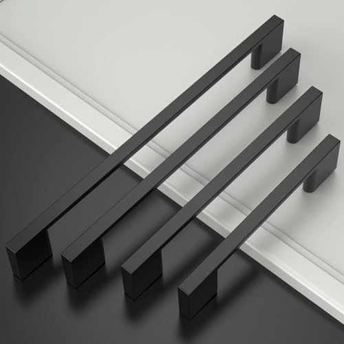 Amerdeco 10 Pack Matte Black Cabinet Pulls 3 Inch(76MM) Hole Centers Kitchen Cabinet Handles Cabinet Hardware Kitchen Handles for Cabinets Cupboard Handle Drawer Pulls ZH0060 - color: Matte Black, size: 3"/76mm Hole Center, style: 10 Pack