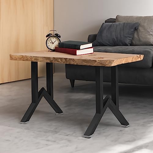 19 Inch Metal Table Legs, Heavy Duty Industrial Metal Coffee Table Desk Legs Set of 2 Mid Century Home DIY Projects Furniture Feets with Adjustment Feet Pads(Bear Up to 800lb) - size: 19 '' Unique Shape