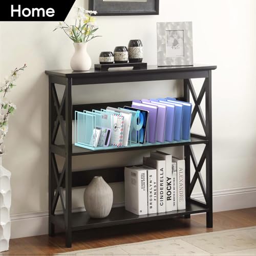 File Organizer for Desk, 11-Section Vertical File Sorter, Paper Holder Organizer Standing Metal File Folder for Office Home Classroom, Blue - color: Blue, size: 1 Pack 11-Section
