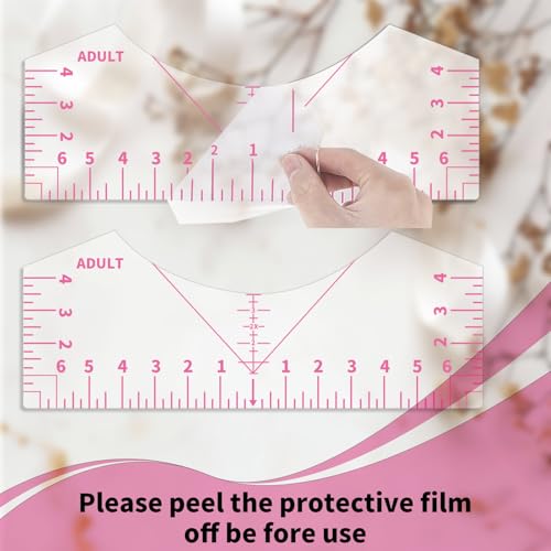 5Pack Tshirt Ruler Guide for Vinyl Alignment, T Shirt Rulers to Center Designs, PVC Measurement Template, Sewing Supplies Accessories Tools for Cricut Heat Press Transfer Vinyl （Pink） - style: Tshirt Ruler-5-Pink