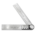 Digital Angle Finder, 2 in 1 Digital Angle Gauge 7 inch/200mm Stainless steel tool kit for Carpenter/Woodworking/DIY Tools - color: Silvery
