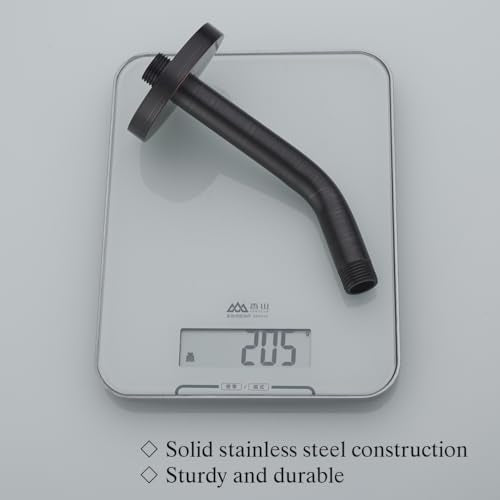 RANDOM Shower Arm with Flange Oil Rubbed Bronze 6 Inches Wall Mount Angle Shower Head Extension Arm For Fixed Shower Head Stainless Steel.RD91018-6ORB - color: 6″ Oil Rubbed Bronze(Round Flange)