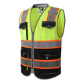JKSafety Safety Vest for Men Women Hi Vis with Pockets and Cushioned Collar Construction Vest Meet ANSI Standard (BX360) - color: Yellowblack, size: X-Large