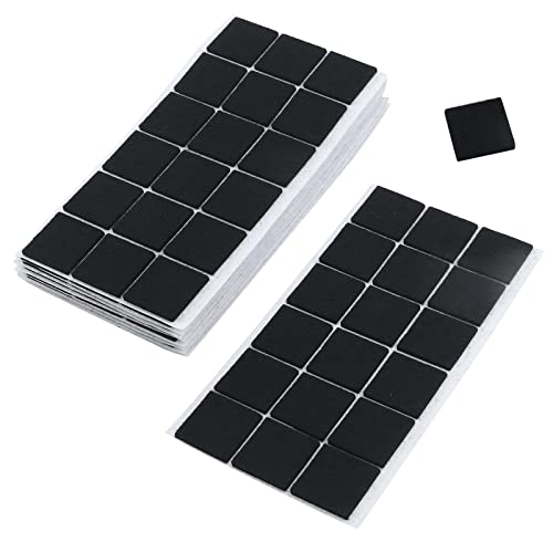 Antrader 180pcs 1" x 1" Self-Stick Square Furniture Felt Pads - color: Black, size: 1" x 1" Square