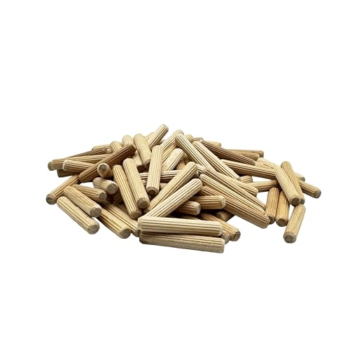 1/4" x 1-1/2" Wooden Dowel Pins, 100-Pack – Birch Hardwood, Kiln-Dried, Fluted & Beveled (1/4" x 1 1/2", 100pk) - size: 1/4" x 1 1/2"