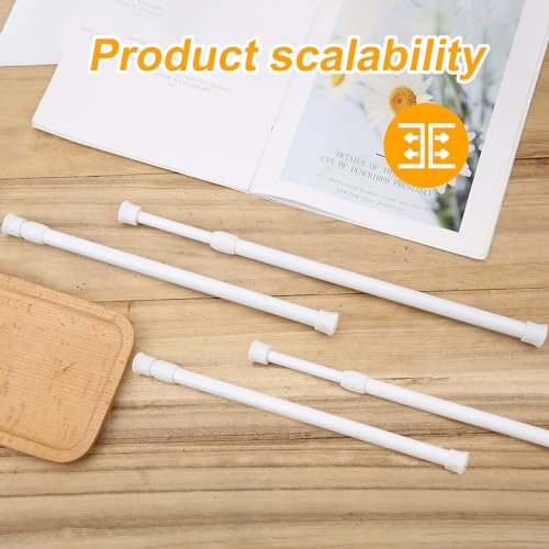 4pcs Window Security Bars, 11.8-17.72 Inch Adjustable Sliding Door Security Lock Bar Fixed Window Guard Door Security Devices for Children Safety Patio Door (White)