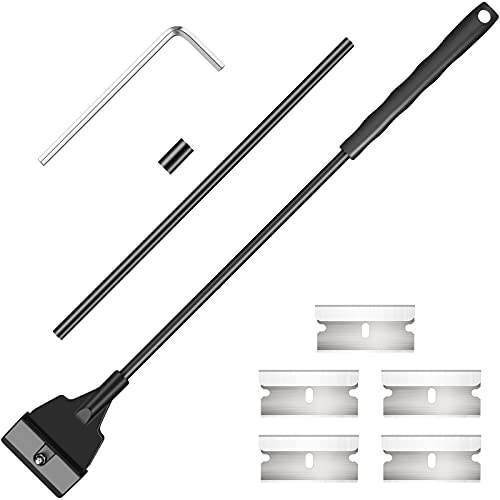Honoson Aquarium Scraper 21.65 Aquariums Fish Tank Scraper Cleaner Kit with 5 Stainless Steel Blades Long Handheld for Fish Reef Plant Glass Tank
