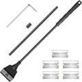 Honoson Aquarium Scraper 21.65 Aquariums Fish Tank Scraper Cleaner Kit with 5 Stainless Steel Blades Long Handheld for Fish Reef Plant Glass Tank