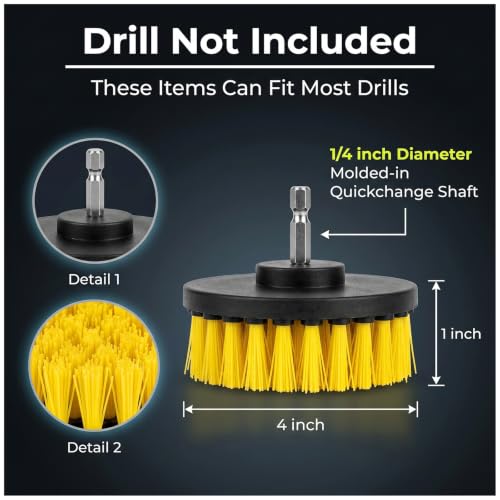 10pcs Drill Brush attachments for Cleaning Scrub Brush for Drill Drills brushs Set Drills brushs for car Detailing dril Brushes Power Scrubber for Bathroom Surfaces Tub Grout Shower Car