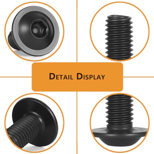 72 pcs M6 T Nut and Screws Kit, 36pcs M6 x 12/14/16mm Flanged Button Head Socket Cap Screws, 36pcs M5 Slide in T Nut and 1pcs Hex Wrench, for 1010 Aluminum Extrusion Hardware (Black) - color: Black, size: 72pcs1010 Series M6 Flanged Screws Kit