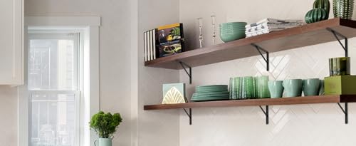 4 Pack L8 x H 6" Black Heavy Duty Shelf Brackets with Screws Metal Shelf Brackets Shelf Support Angle Brackets for Shelves L Brackets Heavy Duty Floating Shelf - size: 8''x6'', style: 4 Pack-Black