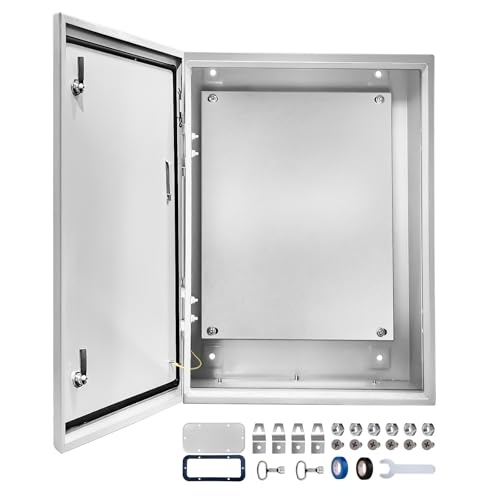Electrical Junction Box 28x20x10, NEMA 4X IP66 Steel Enclosure Box - size: 28 x 20 x 10''