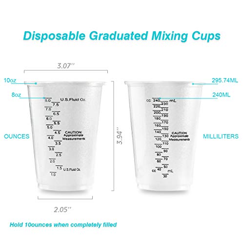100pcs 8oz Graduated Clear Plastic Measuring Cups