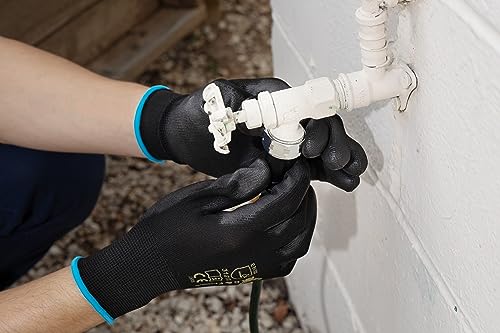 G & F Work Gloves for Men, Lightweight Grip, Polyurethane Coated, Touchscreen Compatible, Flexible & Breathable, Durable Construction, Ideal for Gardening, Mechanics, and General Duty Tasks, 12 Pairs - size: Medium