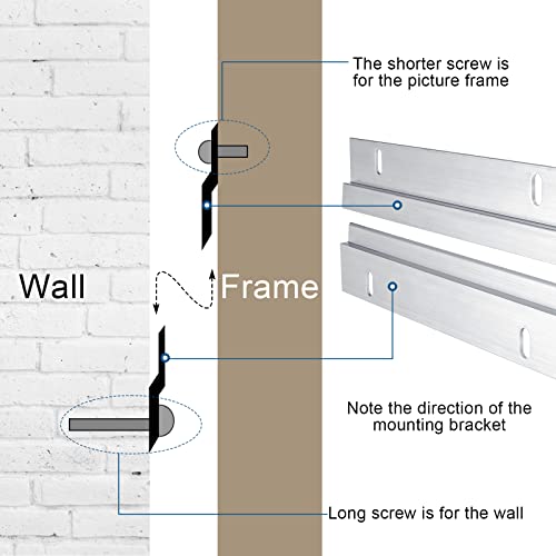 Funrous 12 Pack French Cleat Hanger Z Bar Wall Mounting Screws Set, 6 Inch - size: 6 Inch
