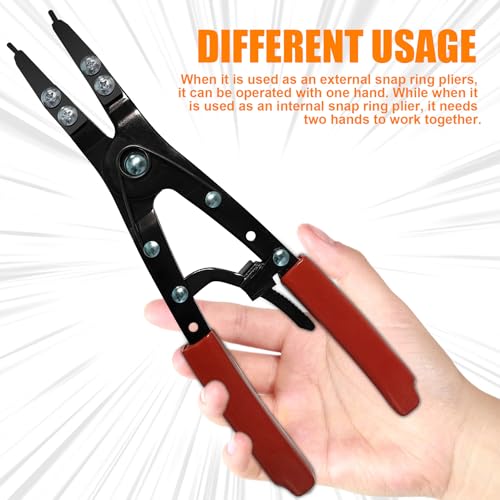 38700 Spindle Snap Ring Pliers External, 10" Large Snap Ring Pliers Heavy Duty Circlip Pliers Car Repair Tools Kit for for Ford SD Uninstall Remove Tools with Ratchet Locking 2026 Upgraded (Red) - color: Red
