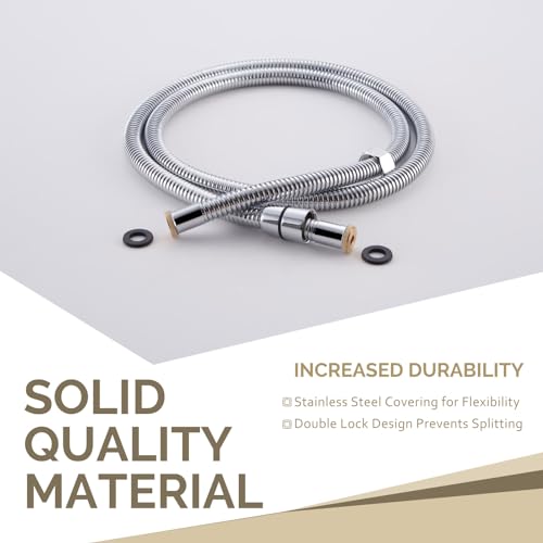 Angle Simple Flexible Handheld Shower Head Hose 59 Inches, 1/2" IPS, Chrome - color: Chrome, size: 59 Inch