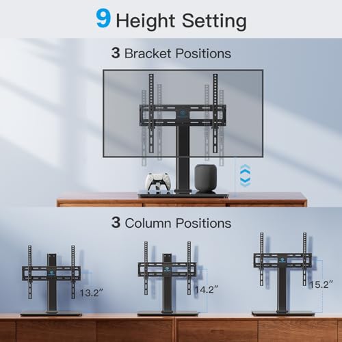 PERLESMITH Universal TV Stand Legs for 24-60 inch TVs to 88lbs with Mount - size: 24-60 Inch with swivel
