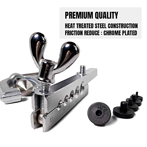 Thorstone 45 Degree Double Flaring Tool for Brake line & Copper Tubing, Red - size: 5 Sizes (3/16"-1/2")