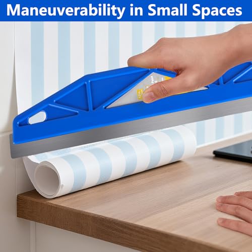 12-Inch Paint Edger & Trim Guard, Stainless Steel Straight Edge Tool - color: Blue