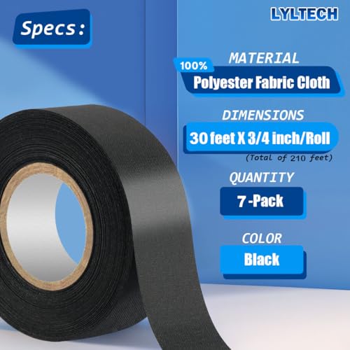 LYLTECH Polyester Cloth Tape for Automotive Wire Harness 7 Rolls