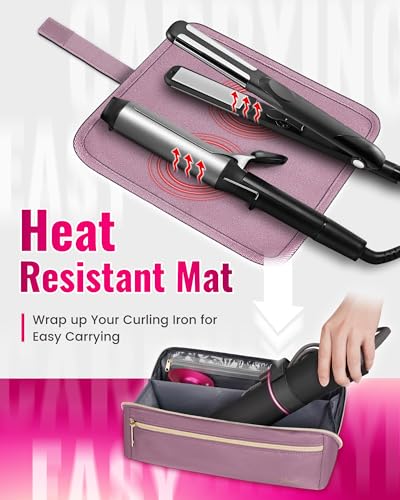Mancro Hair Tools Travel Bag Compatible with Shark Flexstyle - color: Grey Pink, size: Standard