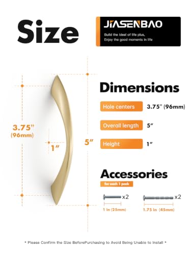 Brushed Gold Cabinet Pulls 3-3/4 Inch Arch Twisted Brass Handles Drawer Kitchen Cupboard Bathroom Dresser Cabinet Hardware Zinc Alloy 10 Pack - color: Brushed Gold, size: 3.75 inch Hole Centers