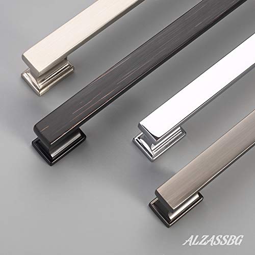 Alzassbg Polished Chrome Cabinet Pulls and Handles 10 Pack, AL3061CP - color: Polished Chrome, size: 3-3/4" Hole Center