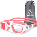 Vvinca Kids Swim Goggles, Swimming Goggles for Kids 3-14 Anti-Fog UV Protection No Leak Pool Glasses for Boys Girls - color: 07 - Red & White