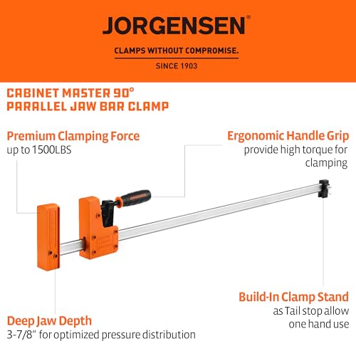 Jorgensen 30-inch Bar Clamps Set, 2-pack Cabinet Master 90° Parallel Clamps - size: 30 Inch