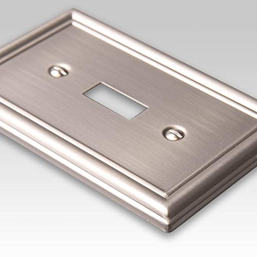 Amerelle 149TBN Chelsea Wallplate, 1 Toggle, Steel, Brushed Nickel, 1-Pack - color: Brushed Nickel, size: 1 Toggle