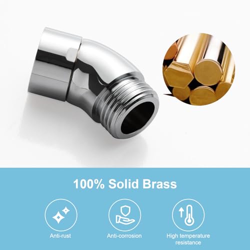 OFFO Shower Head Elbow Adapter, All Metal Handheld Shower Head Elbow Adapter Shower Arm Angle Adapter 135 Degrees, Chrome - color: Chrome, size: 135°, style: 135°
