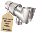 HammerHead Showers® Solid Metal Handheld Shower Head Holder - Brushed Nickel - Adjustable Shower Wand Holder with Universal Wall Hook Bracket and Brass Pivot Ball - Hand Held Shower Head Holder - color: Brushed Nickel