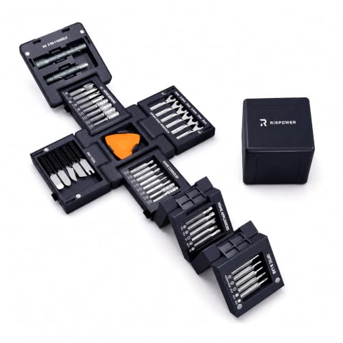55-in-1 Magnetic Precision Screwdriver Set, Tool Cube Kit, Electronics Repair Kit with Screwdriver Bits, Wrenches, Pry Tools for Phone, Laptop, Appliances, Game Consoles, Glasses & DIY