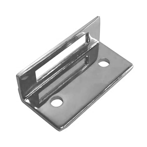 Brixwell Inswing Keeper for Slide Latch, Metal Construction with Chrome Finish, 1-1/2" Hole Spacing, Replacement Door Keeper for Patio, Sliding, and Latch Hardware Applications