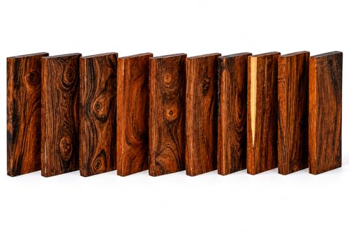 IECAP LLC Ironwood Knife Scales Exotic Wood Knifes Handles — 5.12" x 1.25" x 0.37", 10 Pieces — Natural Wood Handle Material – Blanks Scales Tool Grips for Custom Knives DIY Crafts