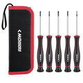 ARROW 5-Piece Precision Screwdriver Set with Pouch, Phillips, Slotted