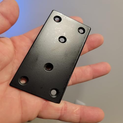20 Pack 4x2 Inch Black Flat Mending Plates Metal Straight Bracket Brace Stainless Steel Mending Joining Plates with Screws, Heavy Duty Fixing Brackets for Wood Furniture Shelves Repair - size: 4 x 2Inch Black Flat Bracket