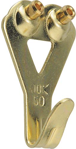 OOK 50674 Professional Picture Hangers, Reusable Art Hooks, Padded, Brass, 50lbs (10 Set) Gold - size: 10 pieces, 50 lb