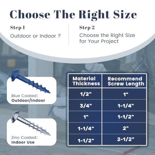 Mellewell #8 x 2 Zinc Coated Pocket Hole Screws, Square Drive Self Tapping Wood Screws, Coarse Thread Anti-Rust Coated Wood Screw, 65MM 150MM Drive Bits Included, Carbon Steel, 300 PCS - color: Silver, size: #8 x 2"